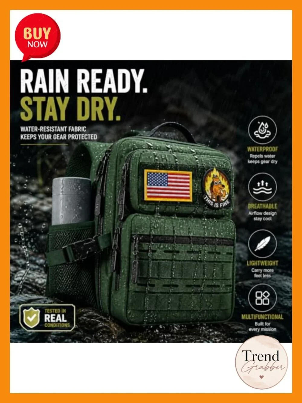 9L Mini Tactical Backpack Waterproof Oxford 1000D Polyester Gym Hiking Daypack